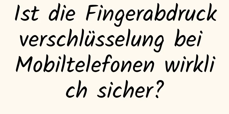 Ist die Fingerabdruckverschlüsselung bei Mobiltelefonen wirklich sicher?