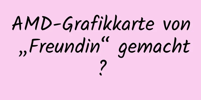 AMD-Grafikkarte von „Freundin“ gemacht?