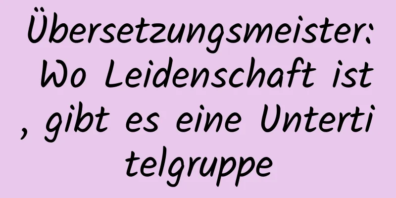 Übersetzungsmeister: Wo Leidenschaft ist, gibt es eine Untertitelgruppe