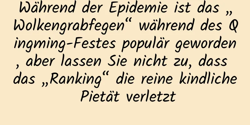 Während der Epidemie ist das „Wolkengrabfegen“ während des Qingming-Festes populär geworden, aber lassen Sie nicht zu, dass das „Ranking“ die reine kindliche Pietät verletzt