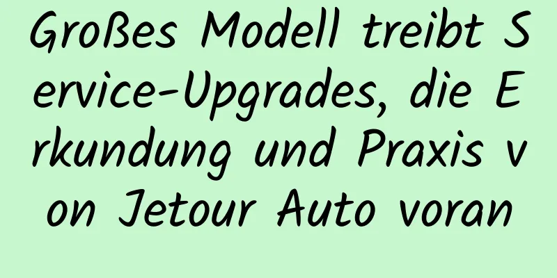 Großes Modell treibt Service-Upgrades, die Erkundung und Praxis von Jetour Auto voran