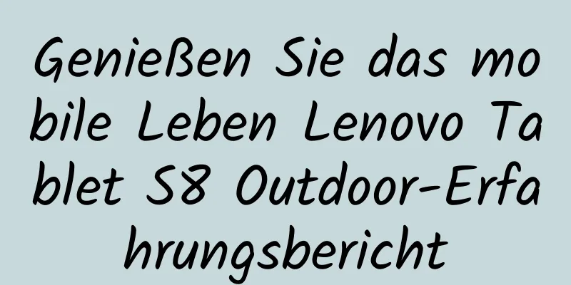 Genießen Sie das mobile Leben Lenovo Tablet S8 Outdoor-Erfahrungsbericht