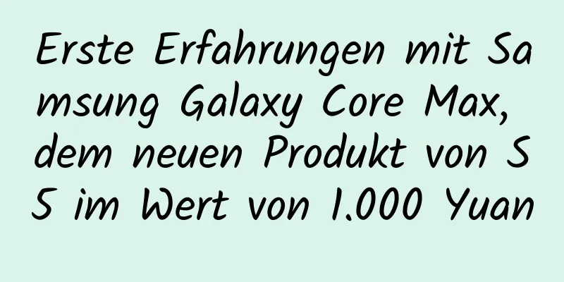 Erste Erfahrungen mit Samsung Galaxy Core Max, dem neuen Produkt von S5 im Wert von 1.000 Yuan