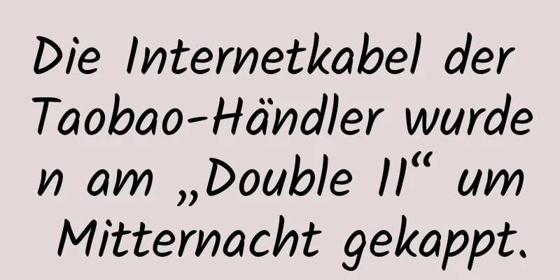 Die Internetkabel der Taobao-Händler wurden am „Double 11“ um Mitternacht gekappt.
