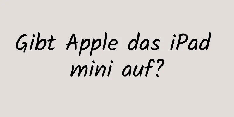 Gibt Apple das iPad mini auf?