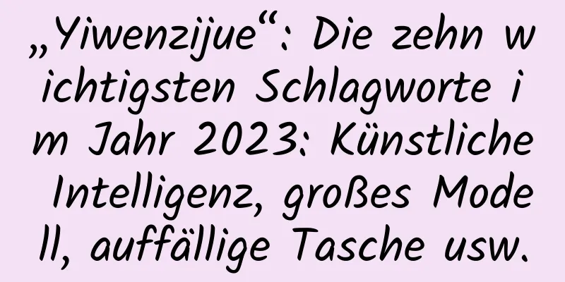 „Yiwenzijue“: Die zehn wichtigsten Schlagworte im Jahr 2023: Künstliche Intelligenz, großes Modell, auffällige Tasche usw.