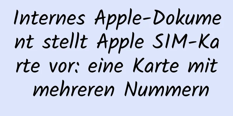 Internes Apple-Dokument stellt Apple SIM-Karte vor: eine Karte mit mehreren Nummern