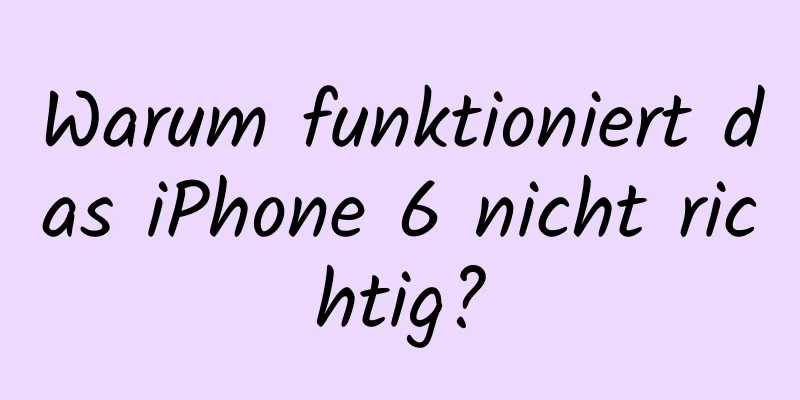 Warum funktioniert das iPhone 6 nicht richtig?