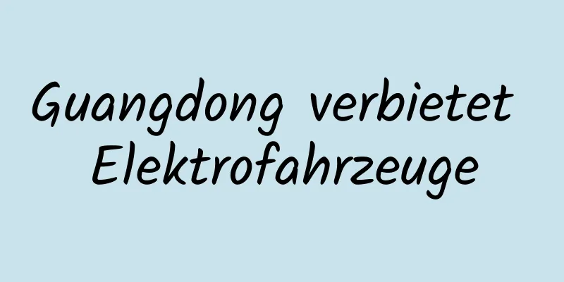 Guangdong verbietet Elektrofahrzeuge