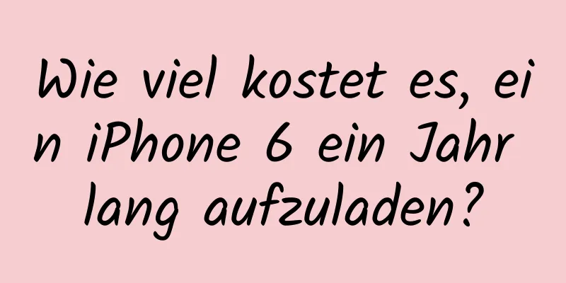 Wie viel kostet es, ein iPhone 6 ein Jahr lang aufzuladen?