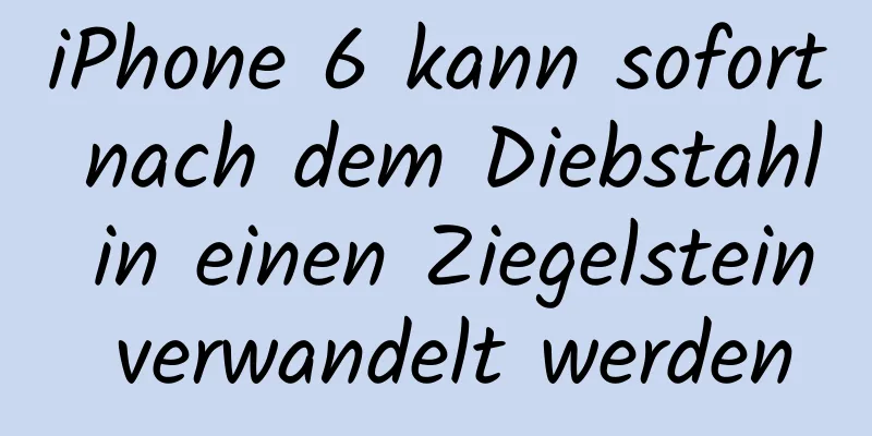 iPhone 6 kann sofort nach dem Diebstahl in einen Ziegelstein verwandelt werden