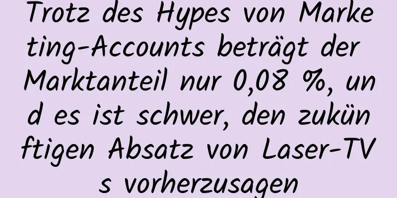 Trotz des Hypes von Marketing-Accounts beträgt der Marktanteil nur 0,08 %, und es ist schwer, den zukünftigen Absatz von Laser-TVs vorherzusagen