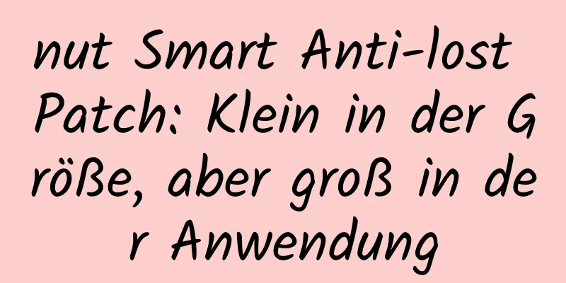 nut Smart Anti-lost Patch: Klein in der Größe, aber groß in der Anwendung