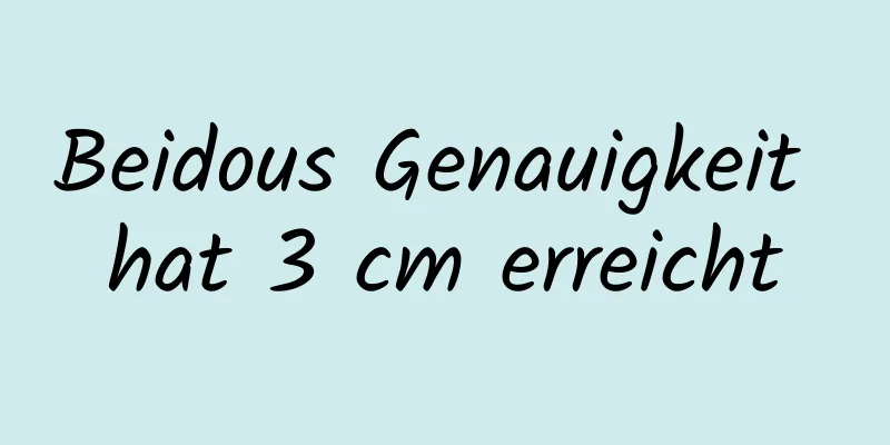 Beidous Genauigkeit hat 3 cm erreicht