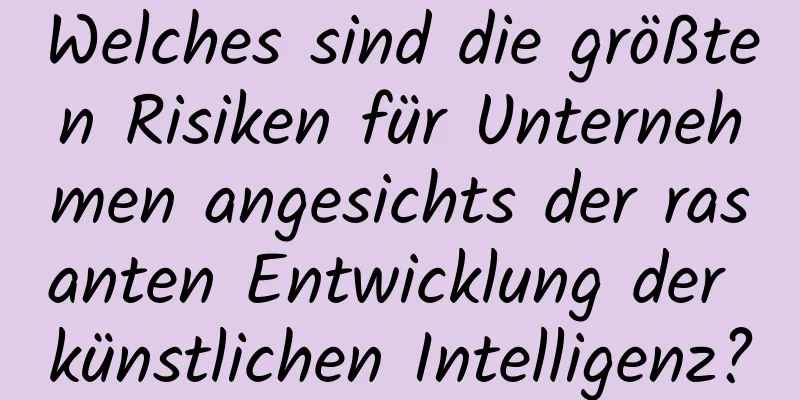 Welches sind die größten Risiken für Unternehmen angesichts der rasanten Entwicklung der künstlichen Intelligenz?