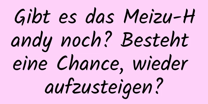 Gibt es das Meizu-Handy noch? Besteht eine Chance, wieder aufzusteigen?