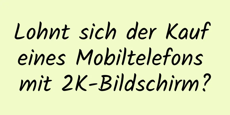 Lohnt sich der Kauf eines Mobiltelefons mit 2K-Bildschirm?