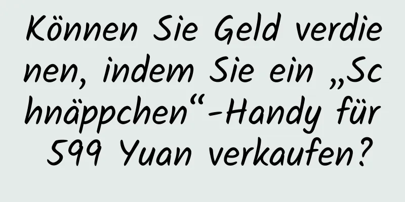 Können Sie Geld verdienen, indem Sie ein „Schnäppchen“-Handy für 599 Yuan verkaufen?