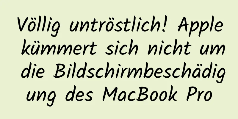 Völlig untröstlich! Apple kümmert sich nicht um die Bildschirmbeschädigung des MacBook Pro
