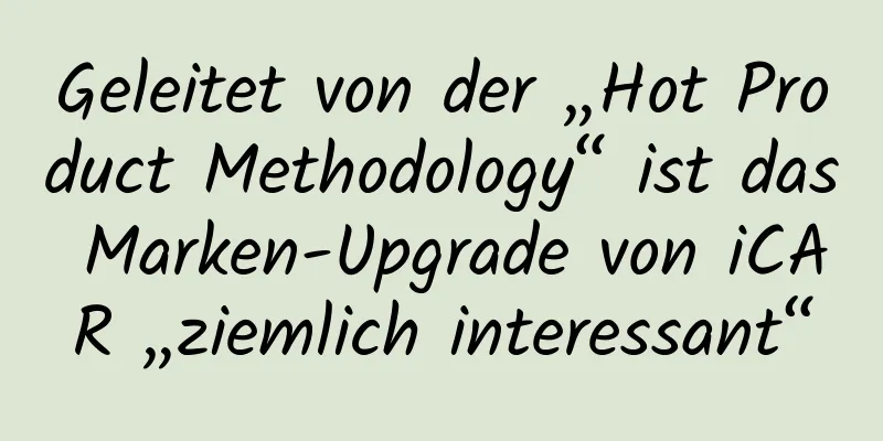 Geleitet von der „Hot Product Methodology“ ist das Marken-Upgrade von iCAR „ziemlich interessant“