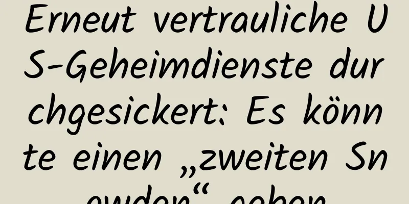 Erneut vertrauliche US-Geheimdienste durchgesickert: Es könnte einen „zweiten Snowden“ geben