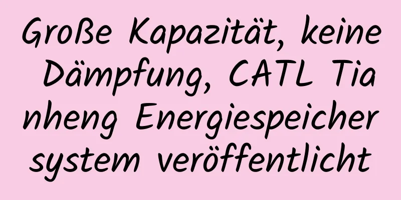 Große Kapazität, keine Dämpfung, CATL Tianheng Energiespeichersystem veröffentlicht