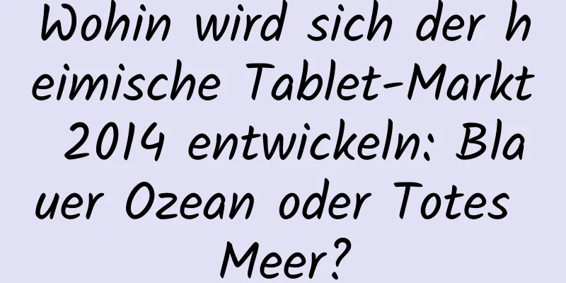 Wohin wird sich der heimische Tablet-Markt 2014 entwickeln: Blauer Ozean oder Totes Meer?