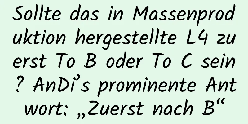 Sollte das in Massenproduktion hergestellte L4 zuerst To B oder To C sein? AnDi’s prominente Antwort: „Zuerst nach B“