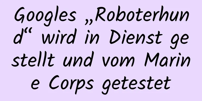 Googles „Roboterhund“ wird in Dienst gestellt und vom Marine Corps getestet