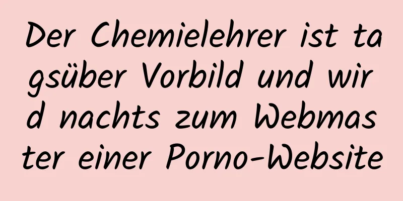 Der Chemielehrer ist tagsüber Vorbild und wird nachts zum Webmaster einer Porno-Website