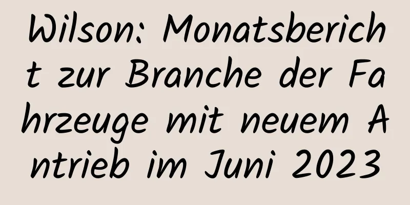 Wilson: Monatsbericht zur Branche der Fahrzeuge mit neuem Antrieb im Juni 2023