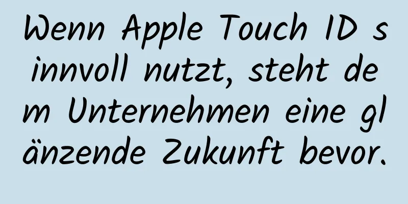 Wenn Apple Touch ID sinnvoll nutzt, steht dem Unternehmen eine glänzende Zukunft bevor.