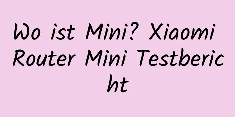 Wo ist Mini? Xiaomi Router Mini Testbericht