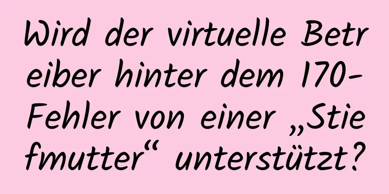 Wird der virtuelle Betreiber hinter dem 170-Fehler von einer „Stiefmutter“ unterstützt?