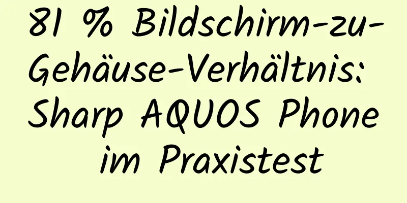 81 % Bildschirm-zu-Gehäuse-Verhältnis: Sharp AQUOS Phone im Praxistest