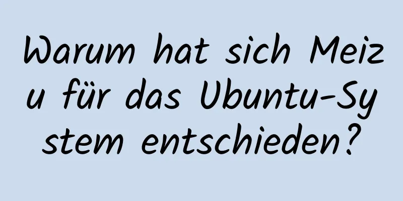 Warum hat sich Meizu für das Ubuntu-System entschieden?