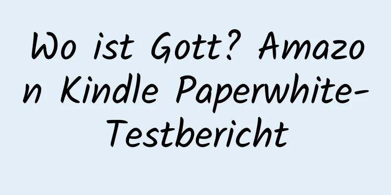 Wo ist Gott? Amazon Kindle Paperwhite-Testbericht