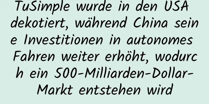 TuSimple wurde in den USA dekotiert, während China seine Investitionen in autonomes Fahren weiter erhöht, wodurch ein 500-Milliarden-Dollar-Markt entstehen wird