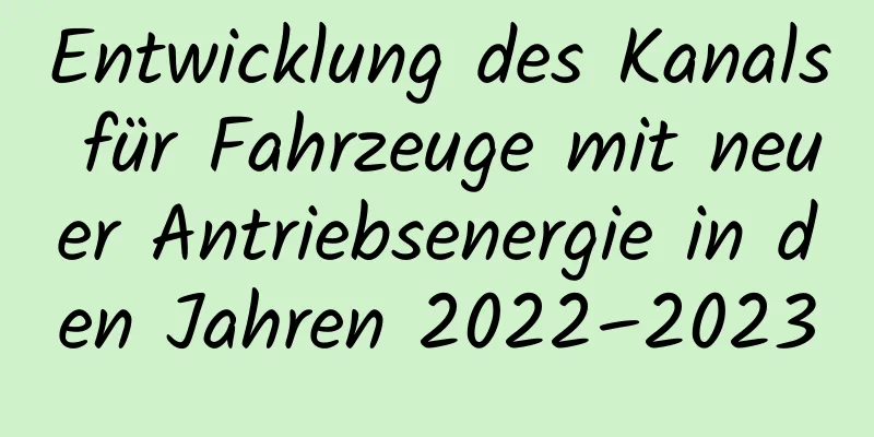 Entwicklung des Kanals für Fahrzeuge mit neuer Antriebsenergie in den Jahren 2022–2023