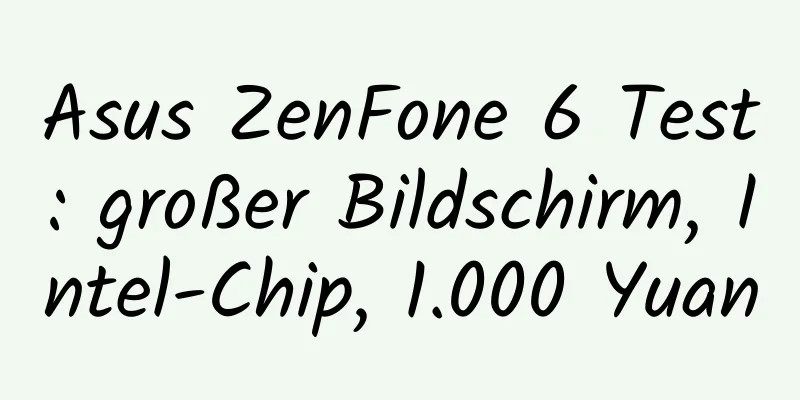 Asus ZenFone 6 Test: großer Bildschirm, Intel-Chip, 1.000 Yuan