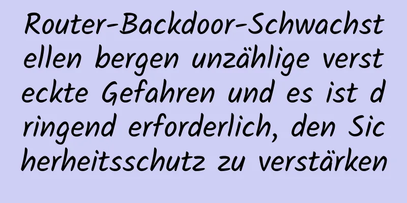 Router-Backdoor-Schwachstellen bergen unzählige versteckte Gefahren und es ist dringend erforderlich, den Sicherheitsschutz zu verstärken
