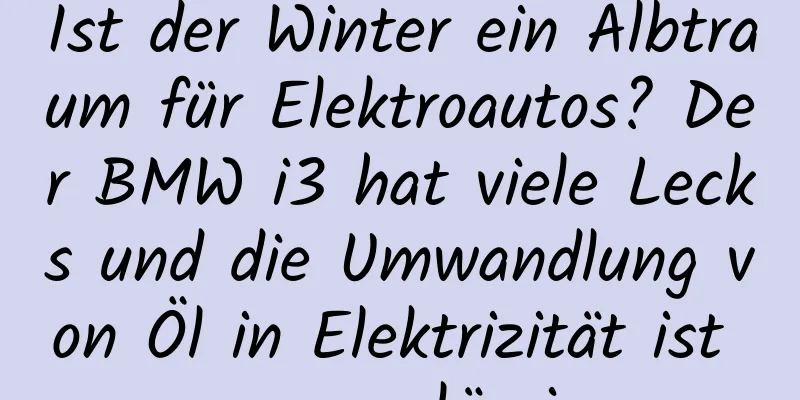 Ist der Winter ein Albtraum für Elektroautos? Der BMW i3 hat viele Lecks und die Umwandlung von Öl in Elektrizität ist unzuverlässig