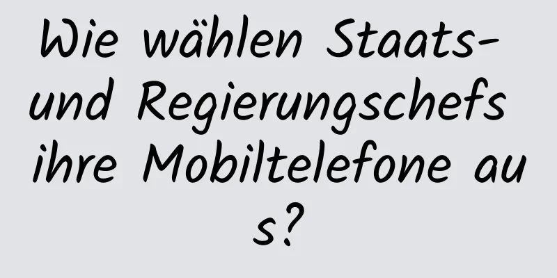 Wie wählen Staats- und Regierungschefs ihre Mobiltelefone aus?