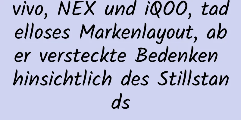 vivo, NEX und iQOO, tadelloses Markenlayout, aber versteckte Bedenken hinsichtlich des Stillstands
