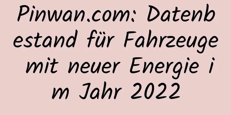 Pinwan.com: Datenbestand für Fahrzeuge mit neuer Energie im Jahr 2022