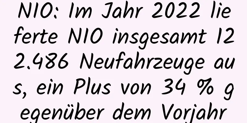 NIO: Im Jahr 2022 lieferte NIO insgesamt 122.486 Neufahrzeuge aus, ein Plus von 34 % gegenüber dem Vorjahr