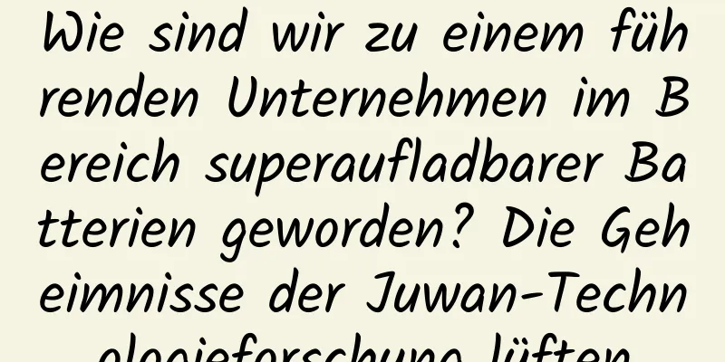 Wie sind wir zu einem führenden Unternehmen im Bereich superaufladbarer Batterien geworden? Die Geheimnisse der Juwan-Technologieforschung lüften