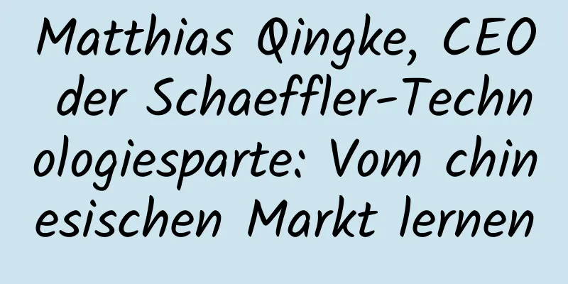 Matthias Qingke, CEO der Schaeffler-Technologiesparte: Vom chinesischen Markt lernen