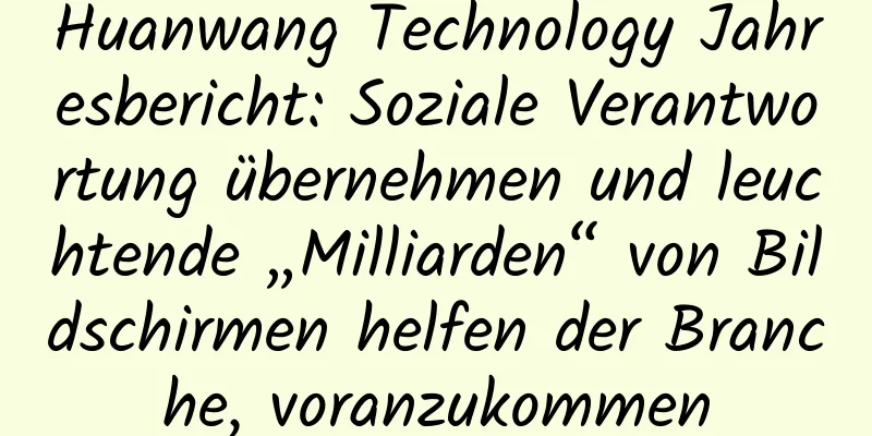 Huanwang Technology Jahresbericht: Soziale Verantwortung übernehmen und leuchtende „Milliarden“ von Bildschirmen helfen der Branche, voranzukommen