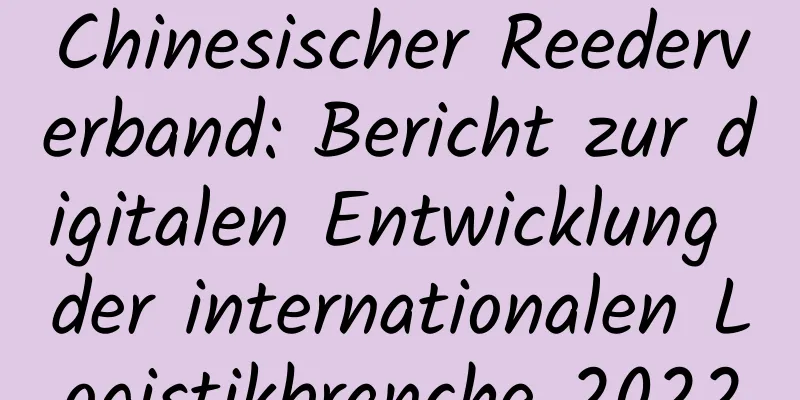 Chinesischer Reederverband: Bericht zur digitalen Entwicklung der internationalen Logistikbranche 2022